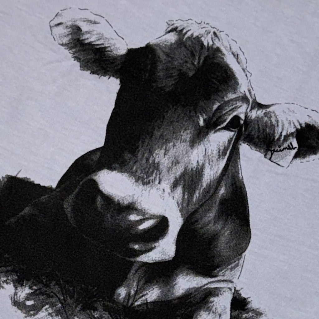 Decimal - 'Cow' T-Shirt - Faded Powder / Black