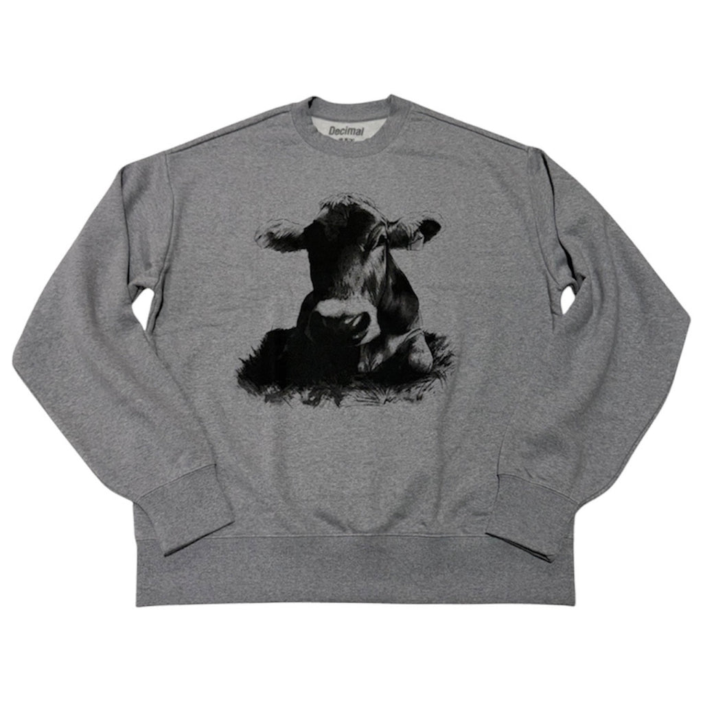 Decimal - 'Cow' Crewneck - Athletic Heather / Black