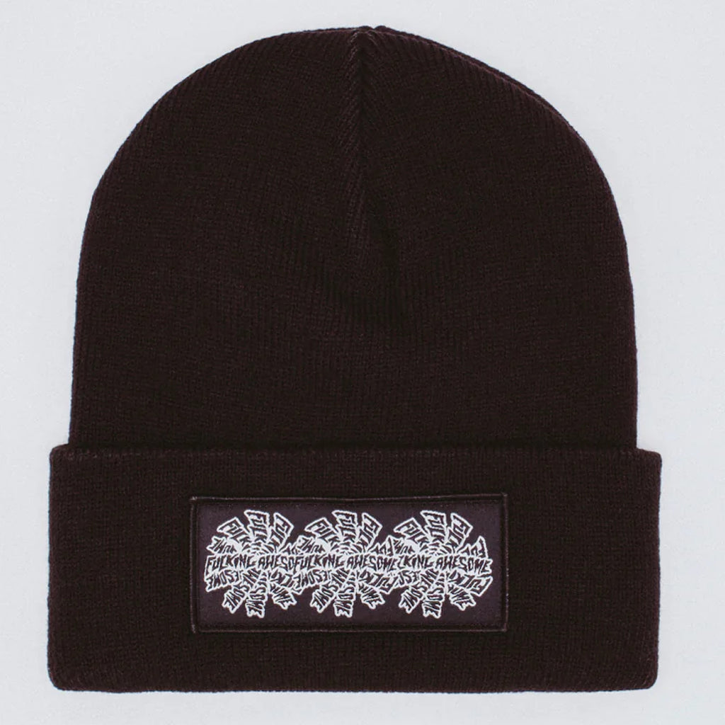 Fucking Awesome - Three Spiral Edge Stitch Beanie - Black