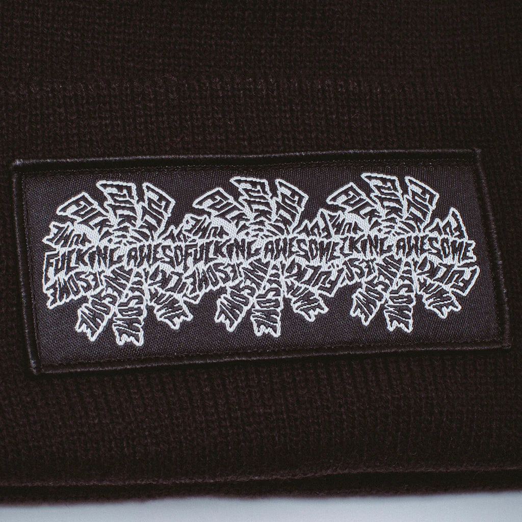 Fucking Awesome - Three Spiral Edge Stitch Beanie - Black