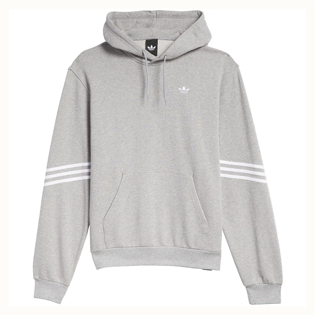 Adidas Classic Hoodie - Grey Heather / White - Decimal.