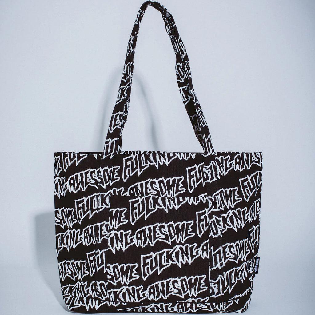 Fucking Awesome - AOP Stamp Logo Tote Bag - Black/White - Decimal.