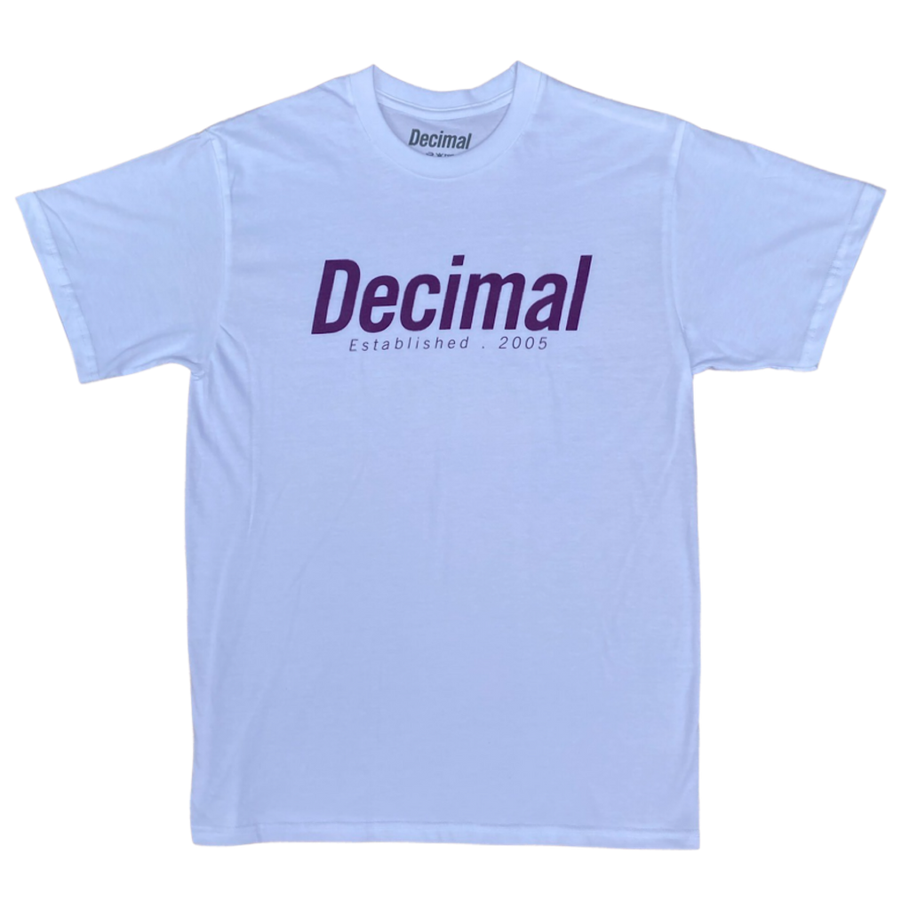 Decimal - 'TYPE' T-Shirt - White / Purple - Decimal.